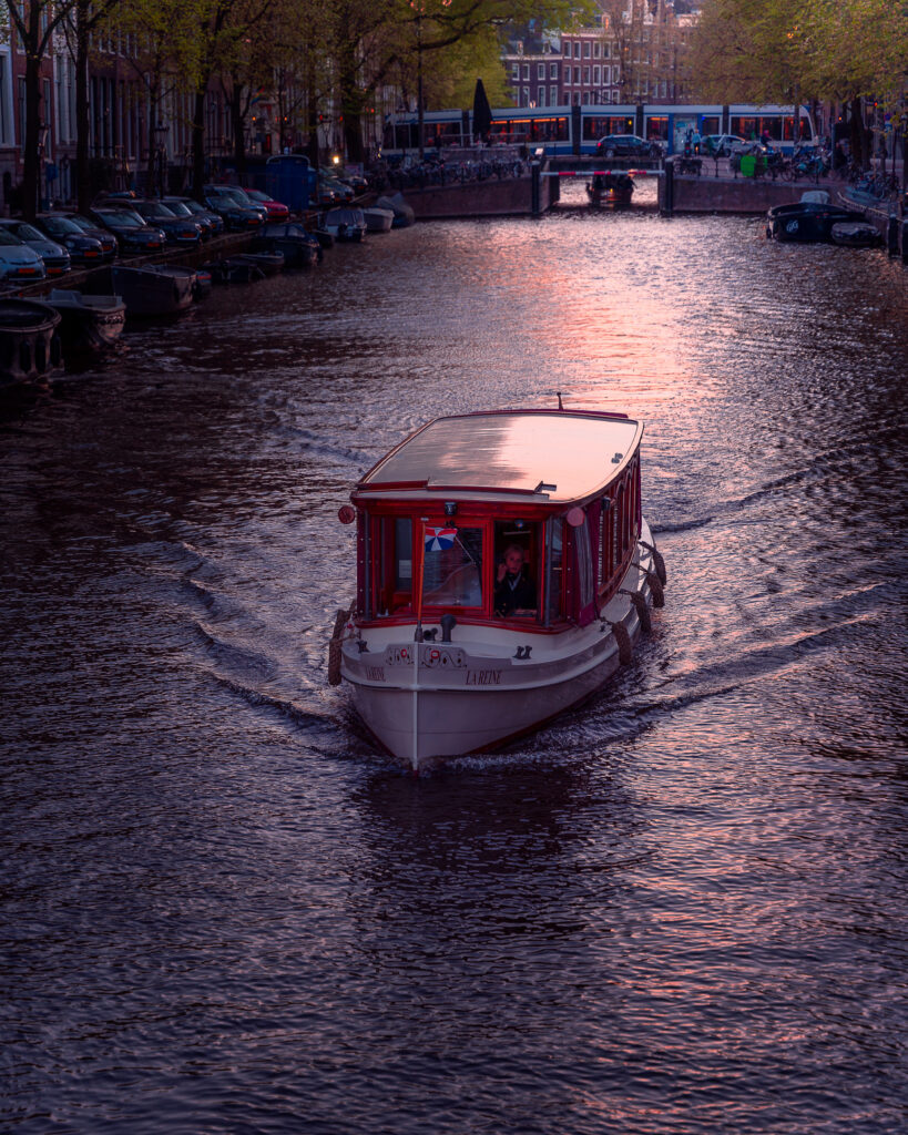 Spring, Netherlands, Amsterdam, Evening, Canal, Boat