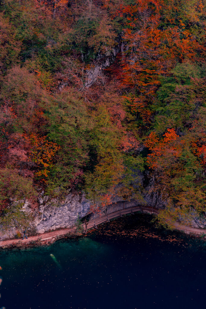 Trail at Plitvice Lakes in Autumn