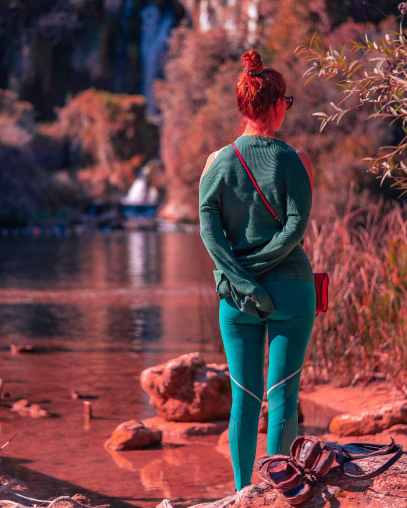 Woman at Kravice Waterfall