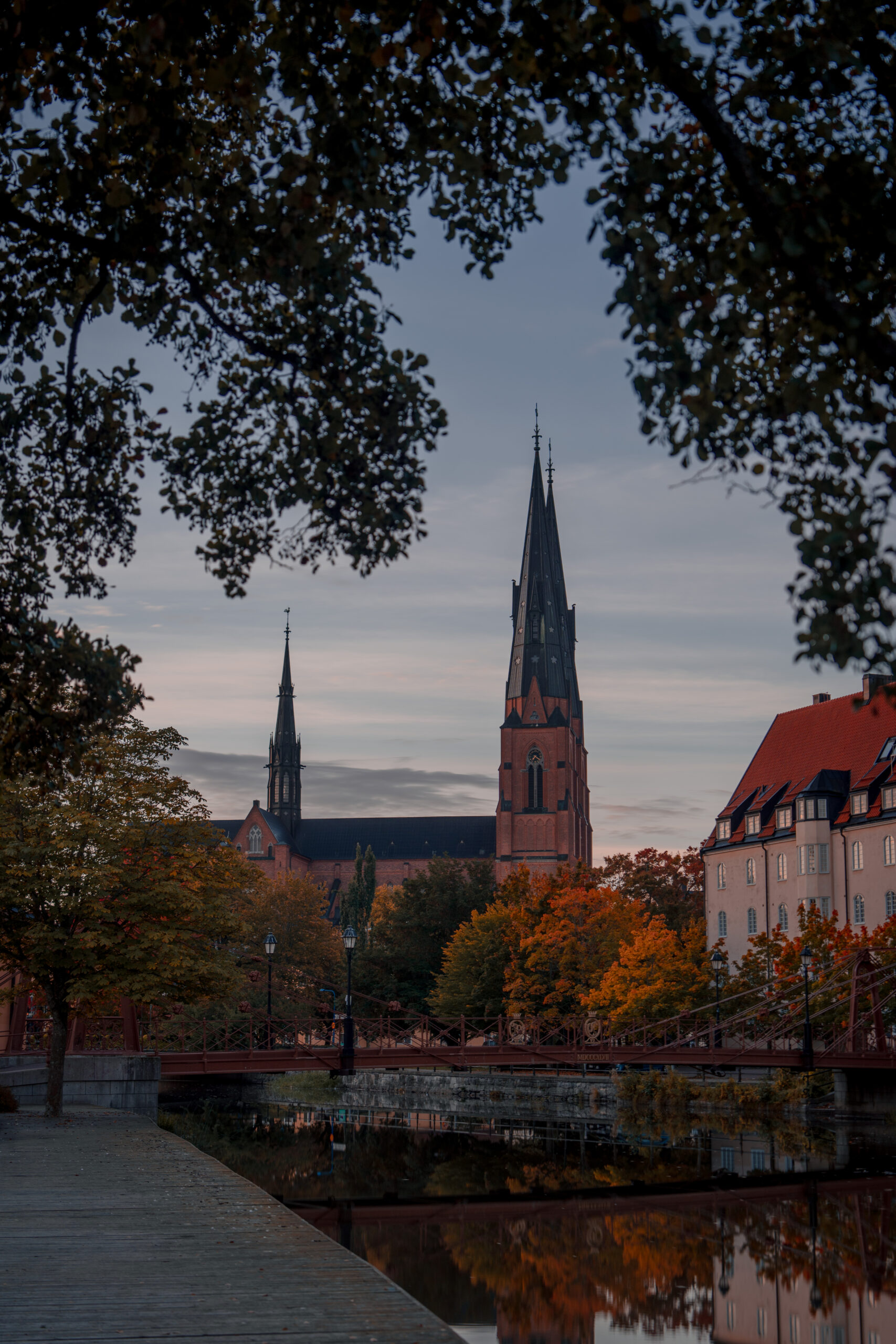 uppsala domkyrka sunrise fyris river