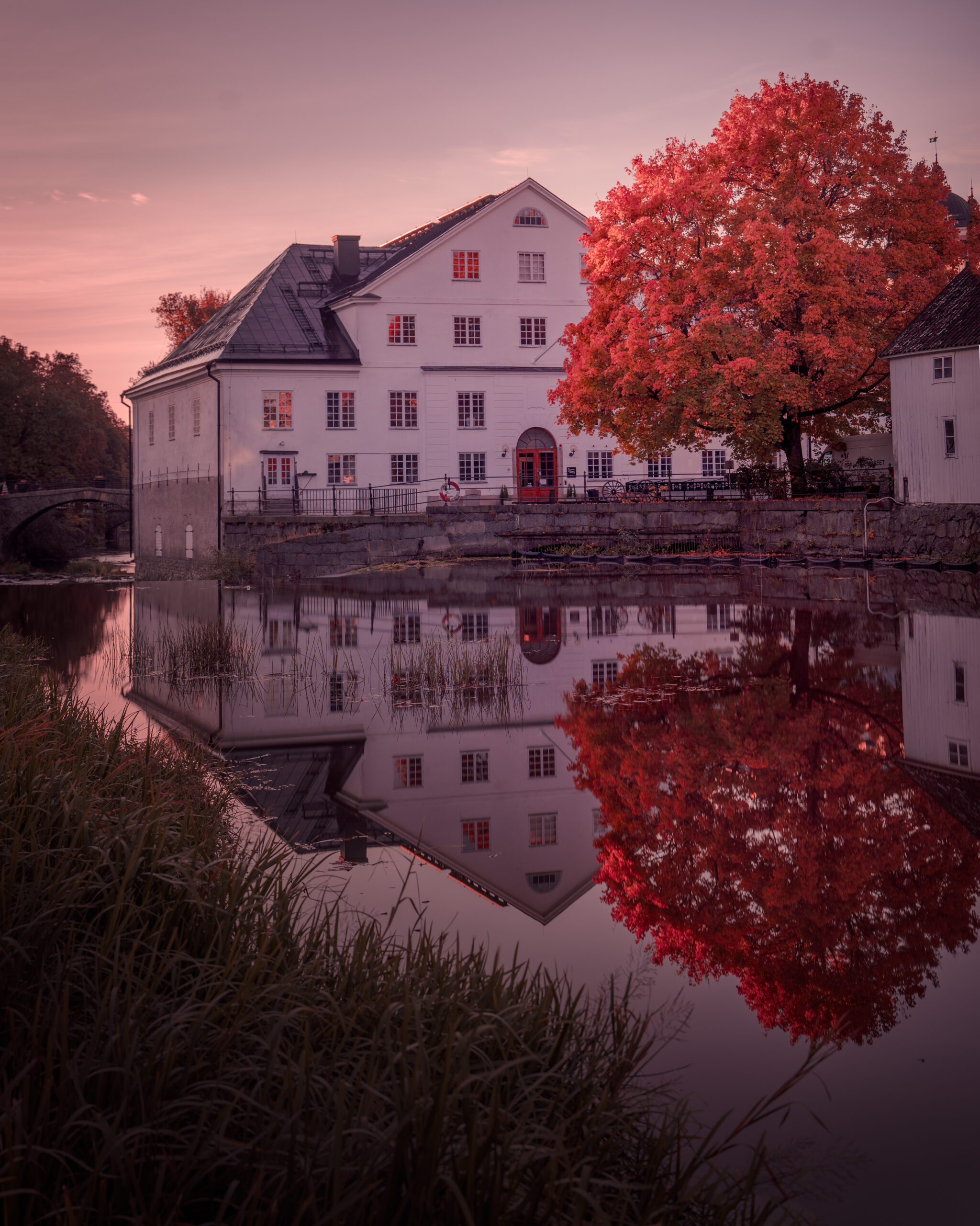 Uppsala Fyris river Upplandsmuseet sunrise