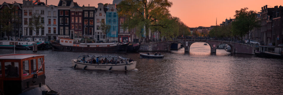 Spring, Netherlands, Amsterdam, Evening, Canal