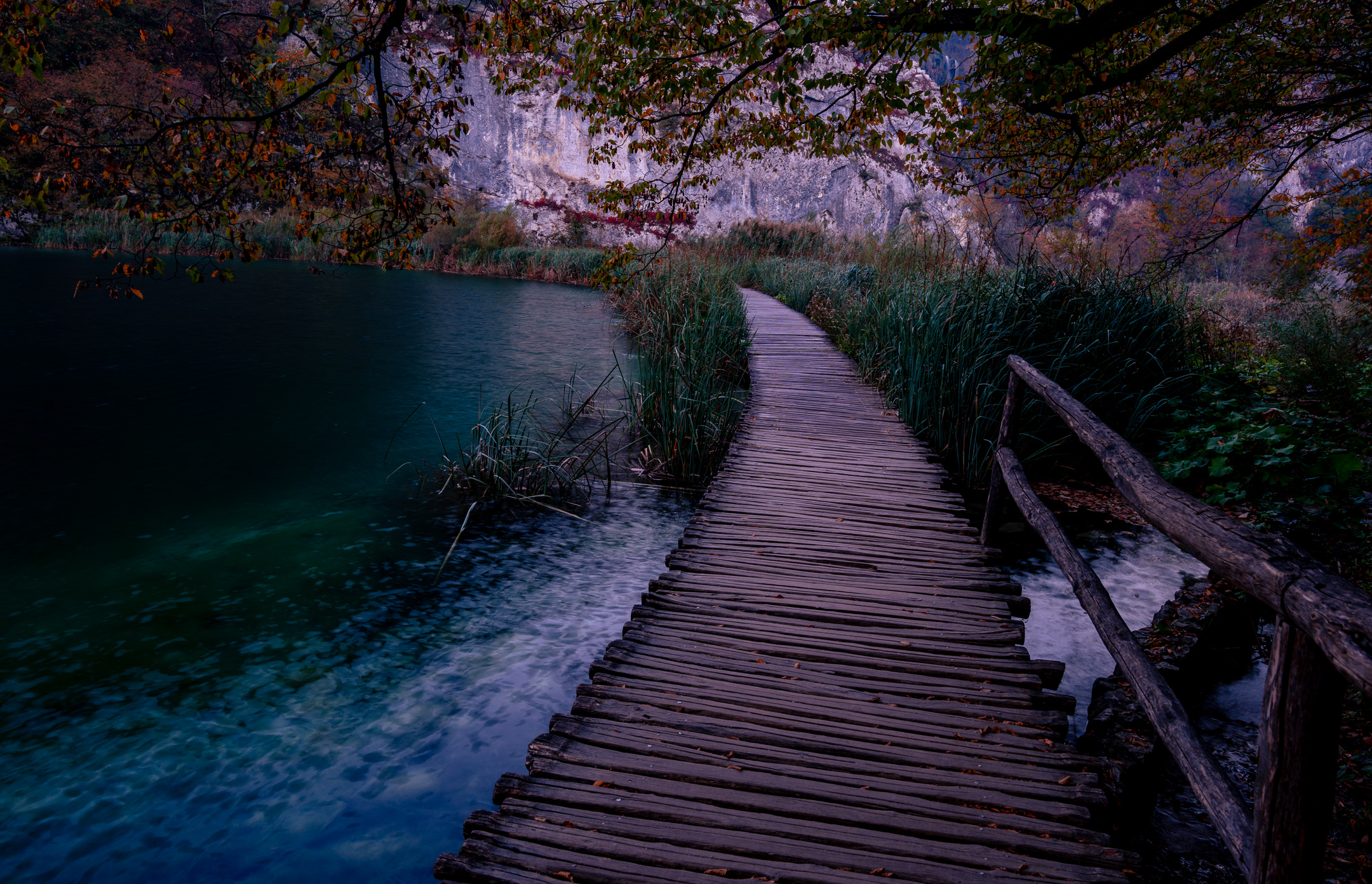 Trail over lakes in Plitvice Lakes