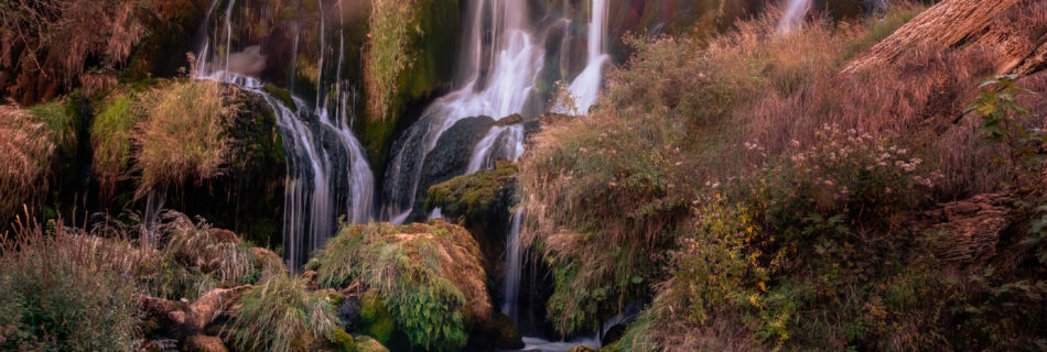 Kravice Waterfall with sun in frame