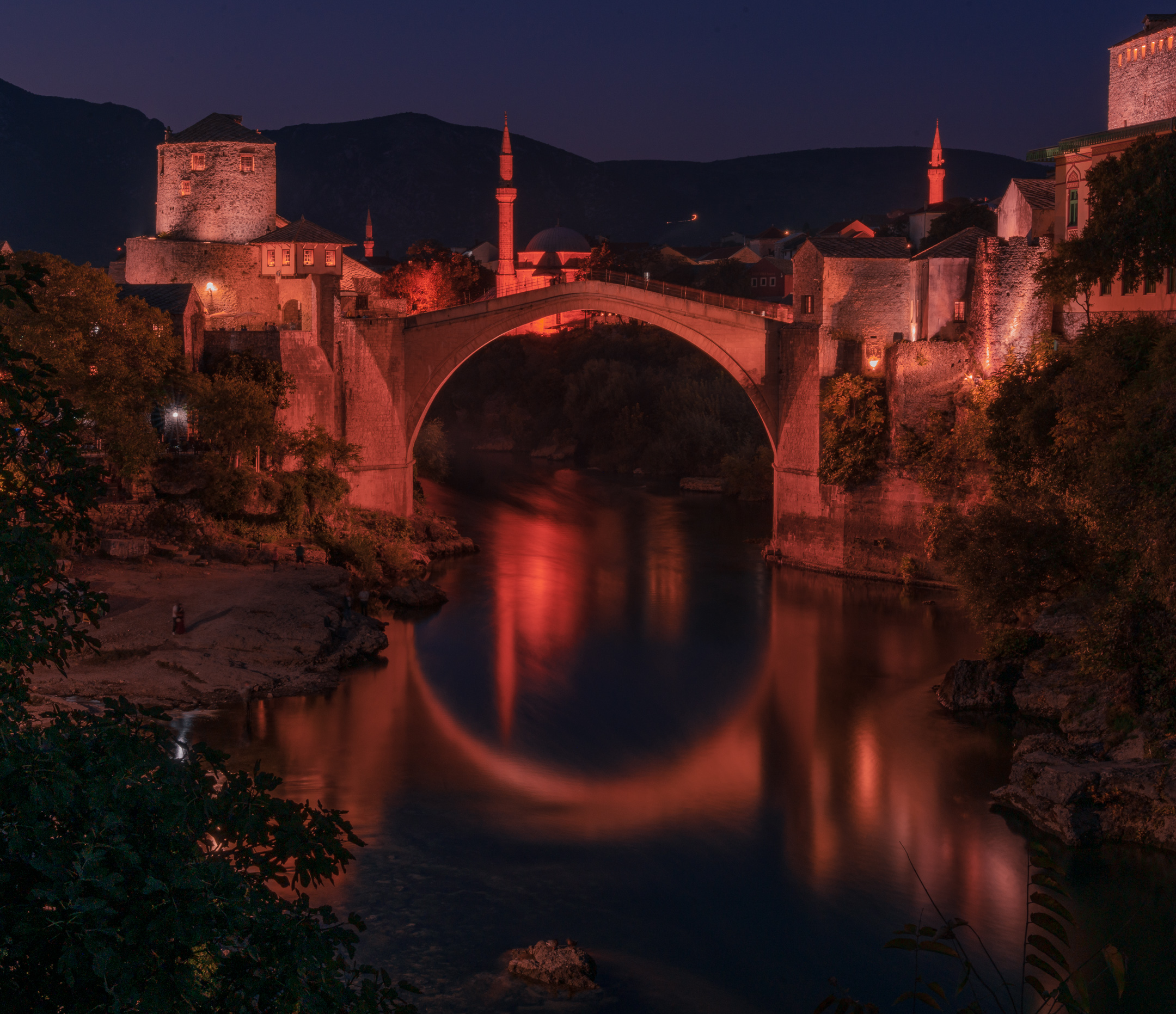 Mostar old bridge night