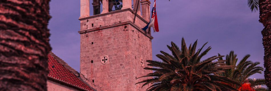 Trogir, Sandstone, Old Town, Clock tower