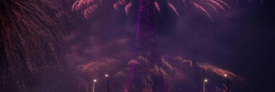 Eiffel tower Paris Fireworks Bastille Day