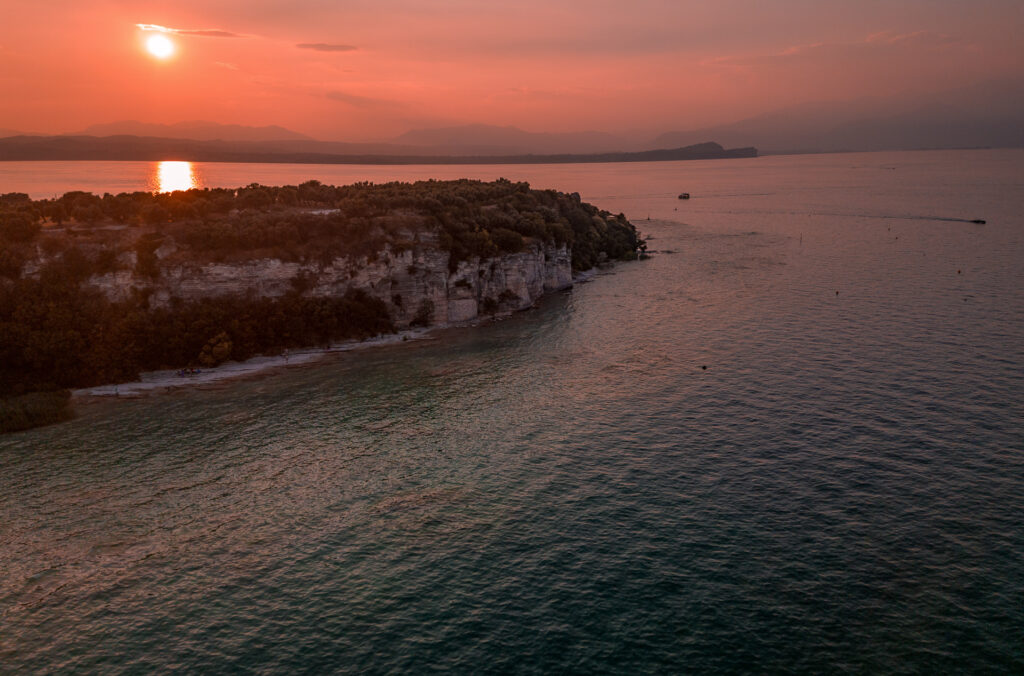 Lake-Garda-Family-road-trip-in-Northern-Italy-Sirmione-beach-sunset