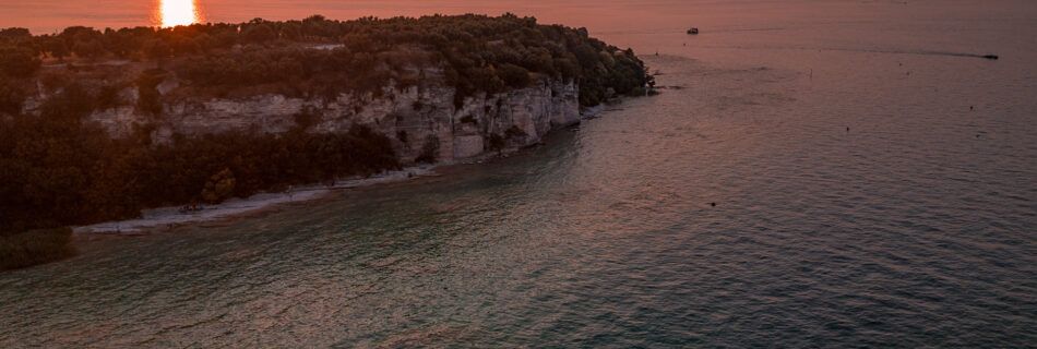 Lake-Garda-Family-road-trip-in-Northern-Italy-Sirmione-beach-sunset