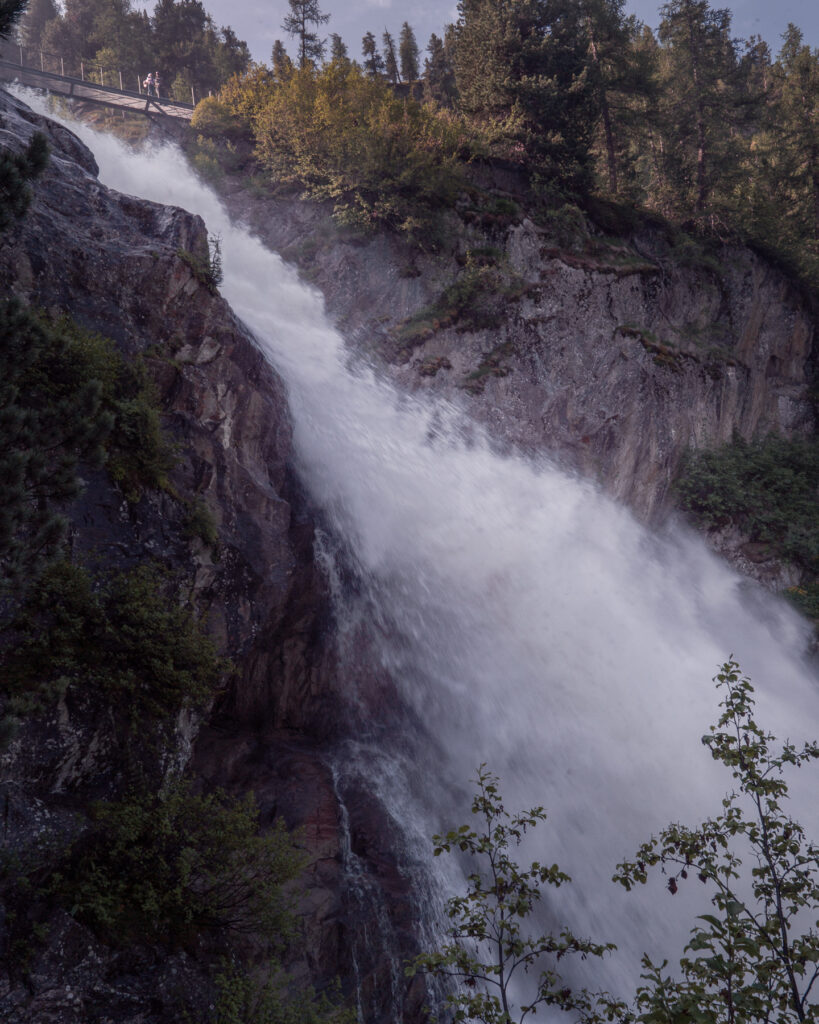 Monte-Bianco-Family-road-trip-in-Northern-Italy-Rutor-Waterfalls-huge-waterfall
