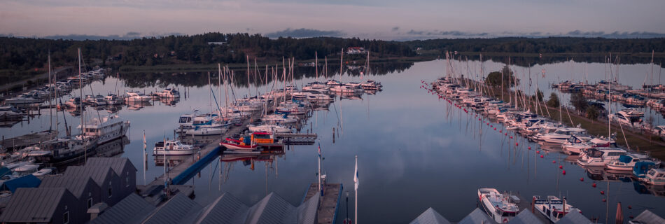 Trosa-Sodermanland-Sweden-marina-drone-shot-morning