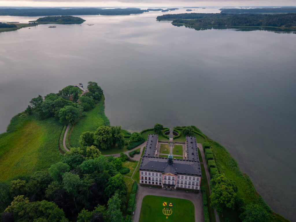 Tullgarn-Slott-Castle-Sodermanland-Swedan-drone-shot