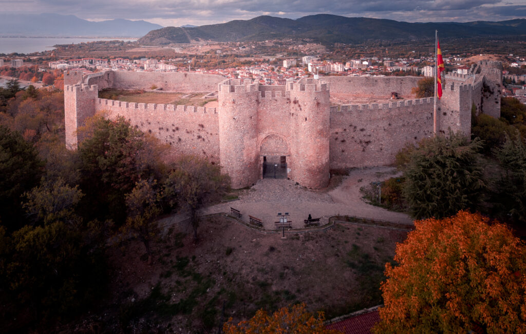 Autumn at Samuel's Fortress - Drone Travel Photography Shot - Ohrid North Macedonia