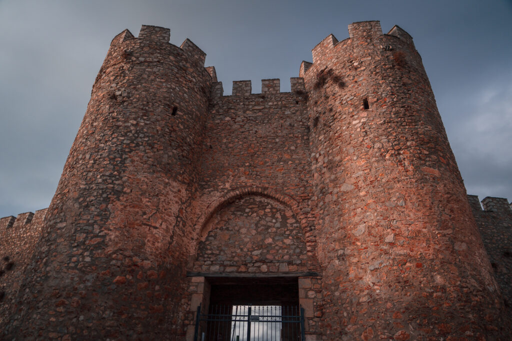 Autumn Wall and Tower at Samuel's Fortress - Drone Travel Photography Shot - Ohrid North Macedonia