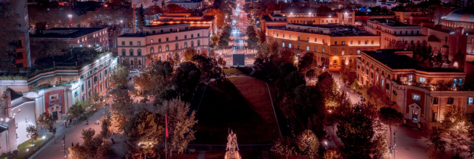 Skanderbeg Square Drone Skyline - Tirana Albania Travel Photography