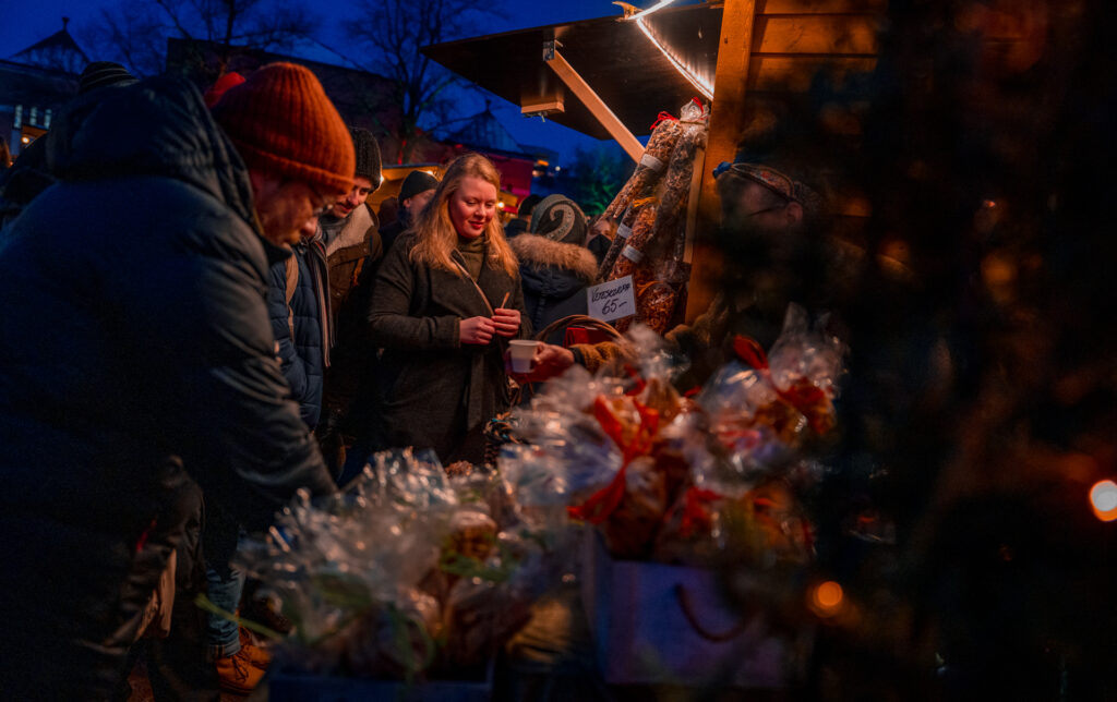 Christmas Market in Sweden - Market Stall with Candy - Uppsala Historiska Julmarknad