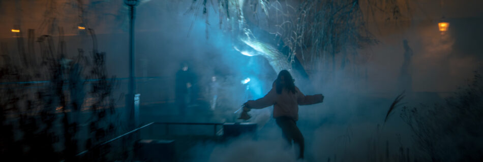 Nobel Week Lights 2025 Stockholm - Divine Geometry - Girl Dancing in fog under old tree