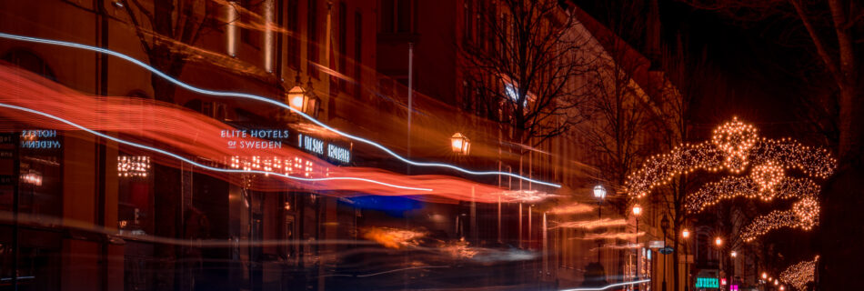 Örebro Christmas Decorations Lighttrails - Travel Photography - Örebro Sweden