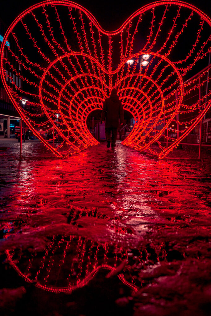 Västerås Square - Christmas Lights Love Night