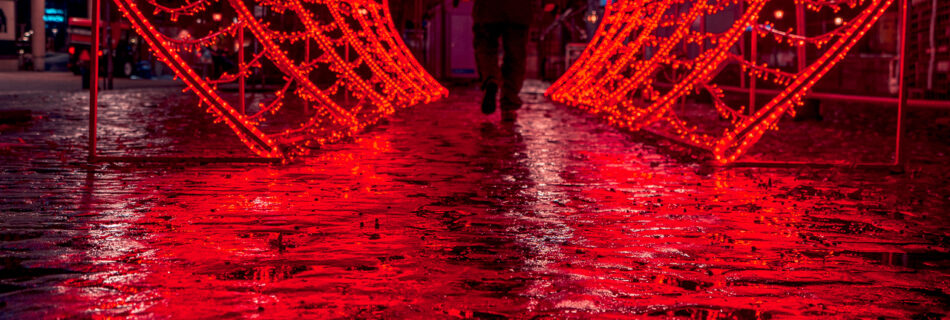 Västerås Square - Christmas Lights Love Night