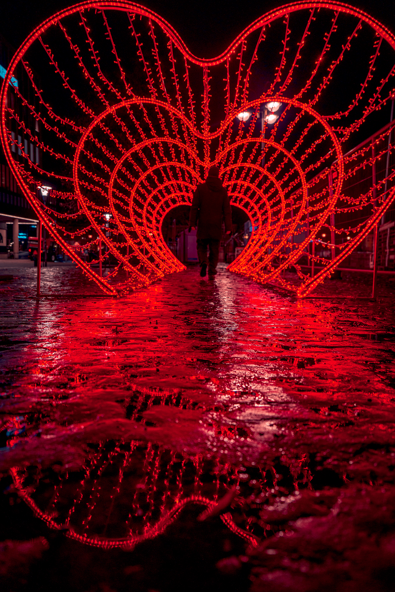 Västerås Square - Christmas Lights Love Night