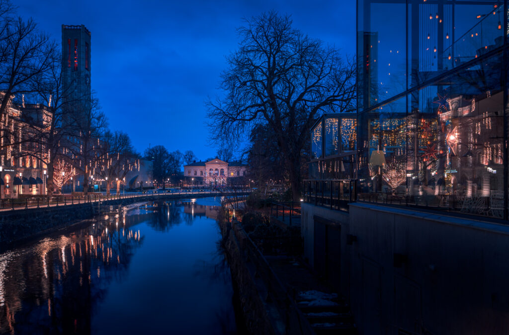 Västerrås Svartån - Night Winter Lights