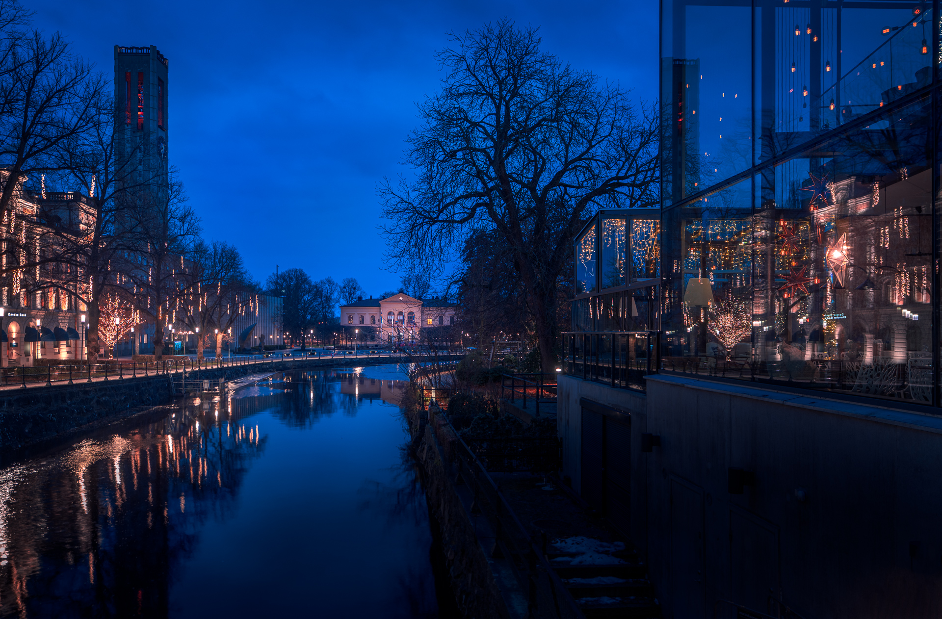 Västerrås Svartån - Night Winter Lights