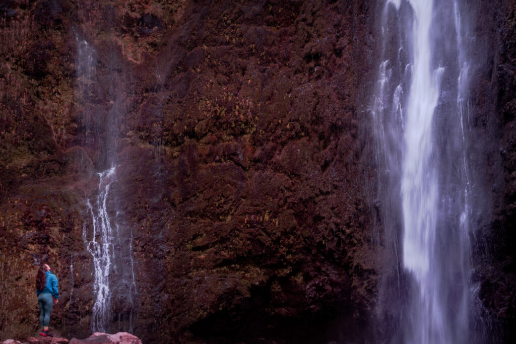 Levada do Caldeirão Verde hike PR9 on Madeira Island - Huge Waterfalls next to Hiker
