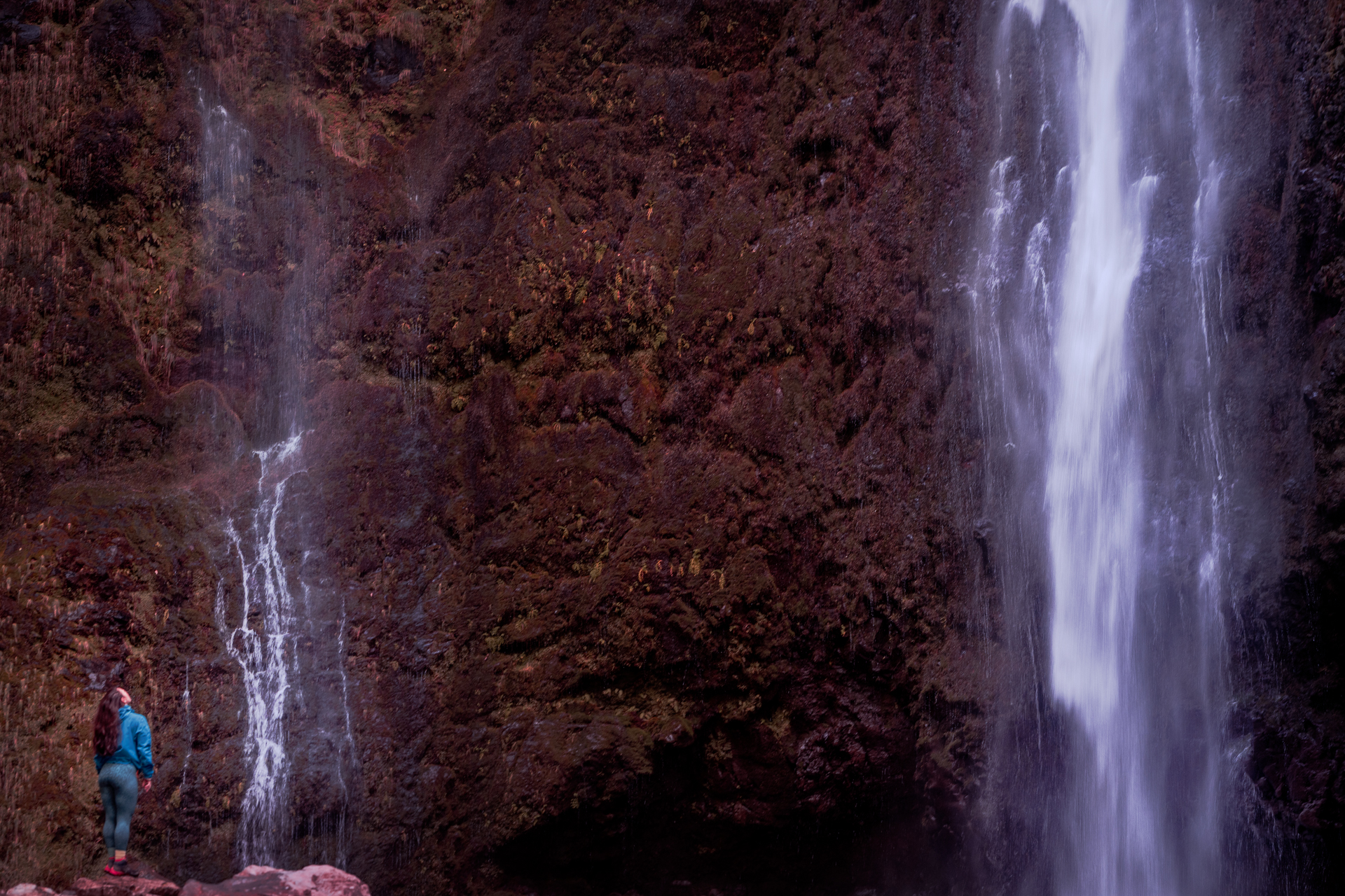 Levada do Caldeirão Verde hike PR9 on Madeira Island - Huge Waterfalls next to Hiker