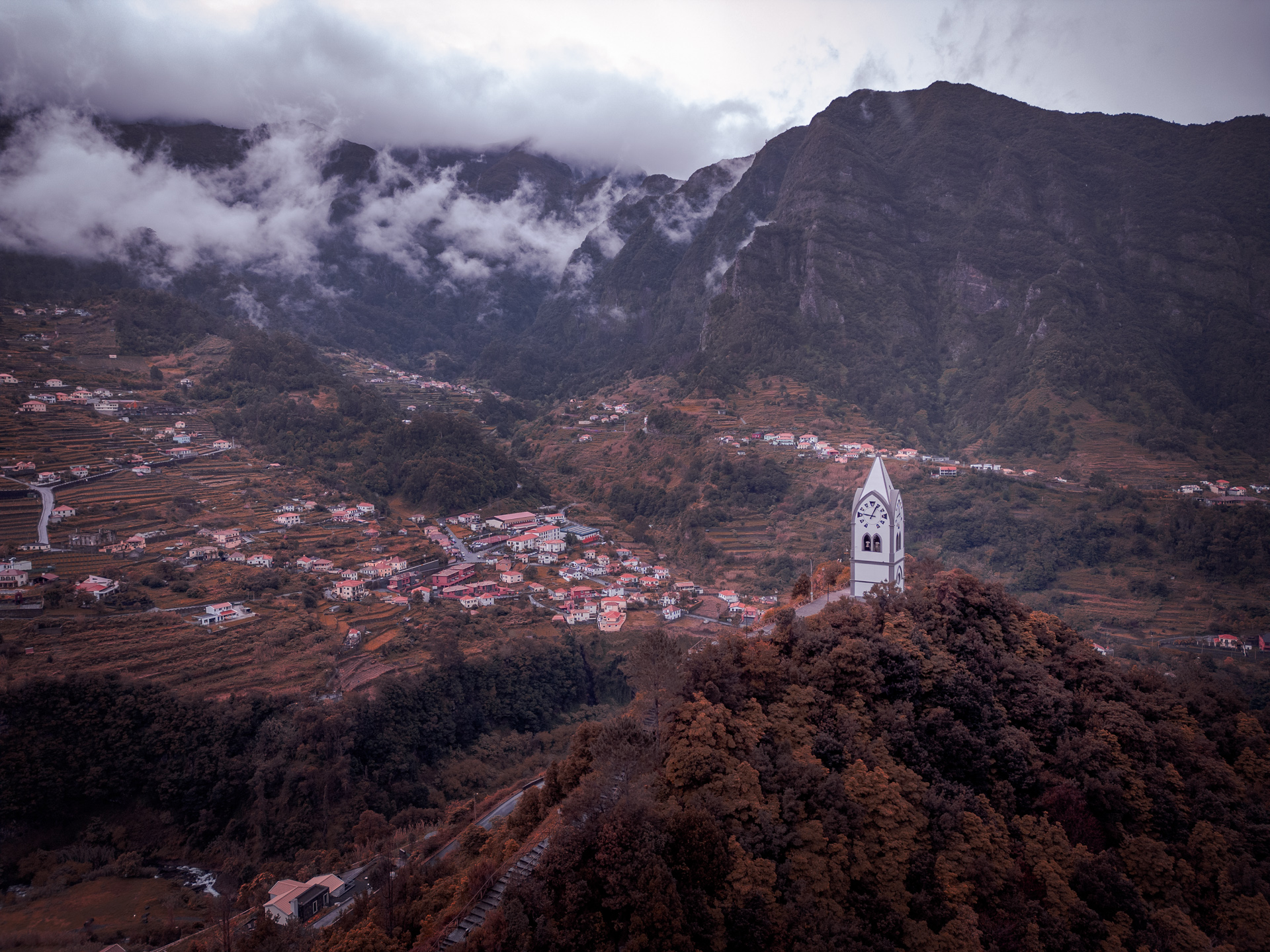 Capela de Nossa Senhora de Fátima São Vicente Madeira - Drone landscape photo