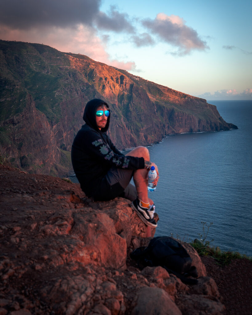 Miradouro Farol Da Ponta Do Pargo Viewpoint Sunset - Cool Traveller Watching Sunset