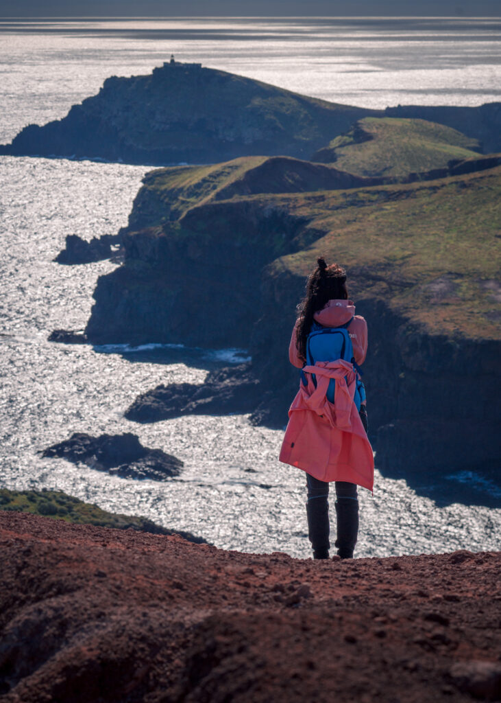 Ponta de São Lourenço - PR8 São Lourenço - Miradouro Ponta do Furado -Hiker on Path