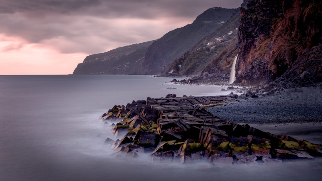 Ponta do Sol Madeira Pier - Alone at the Ocean - Waves with Motion Blur