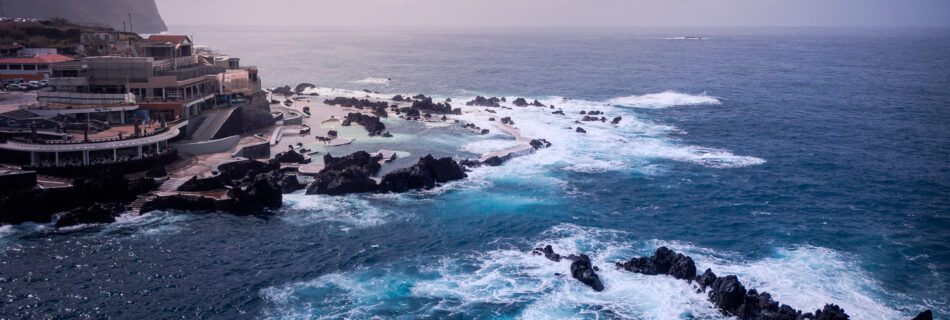 Porto Moniz Natural Swimming Pools Maderia - Ocean and Pools - Drone Shot