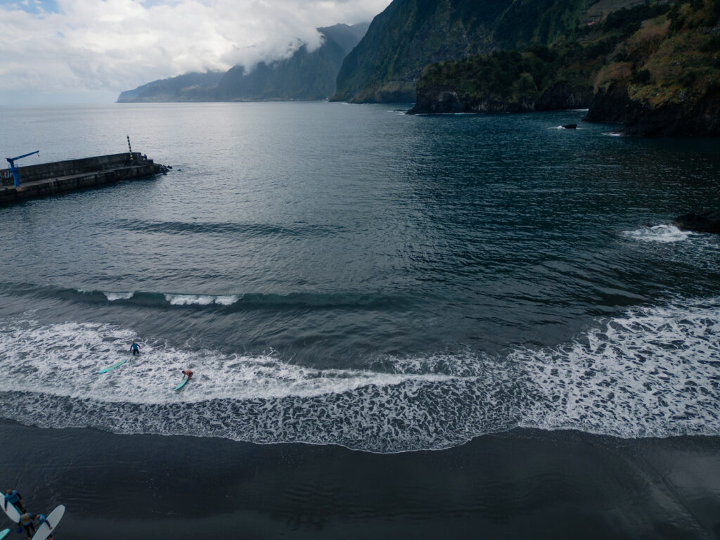 Praia do Seixal near Porto Moniz Madeira Portugal - Black Sand Beach and Surfing
