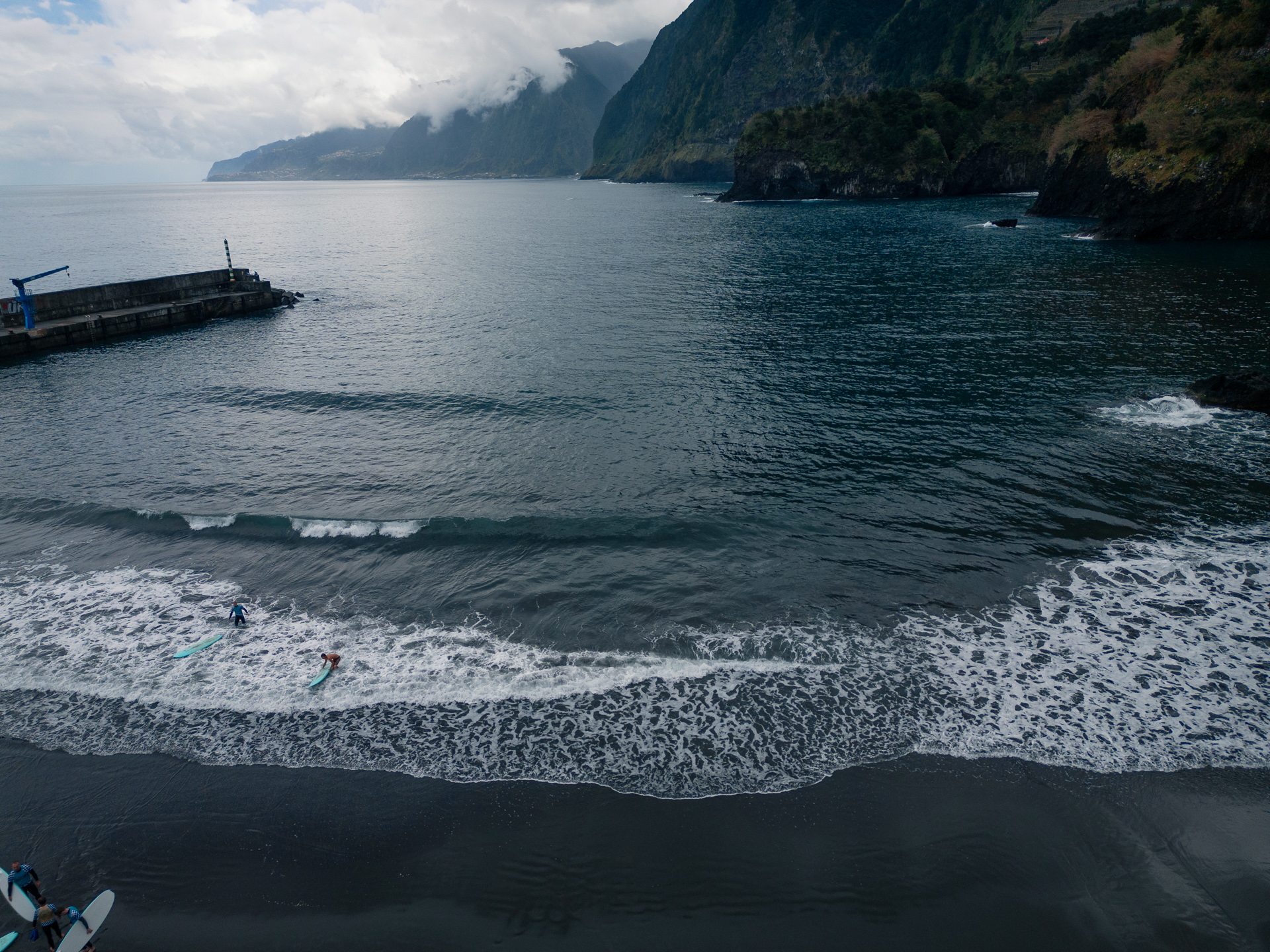 Praia do Seixal near Porto Moniz Madeira Portugal - Black Sand Beach and Surfing