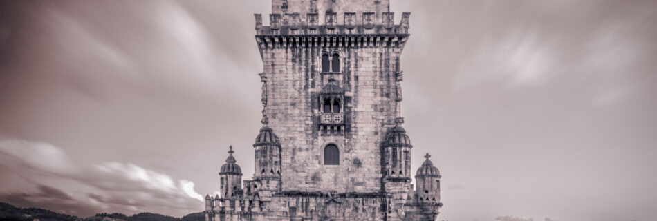 Belém Tower - Long Exposure at Lisbons Belem Portugal - Black and White Photographer