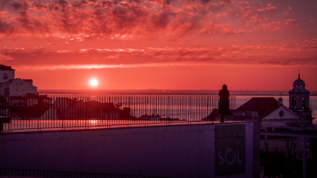 Miradouro de Santa Luzia - Alfama Best Sunrise Viewpoint in Lisbon Portugal - Watching Sunrise