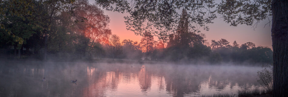 Foggy Sunrise at Lac Daumesnil in Bois de Vincennes - Paris Travel Photography