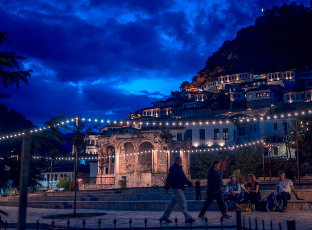 Berat Castle at Night - Berat City in Albania - Balkan Photography Roadtrip