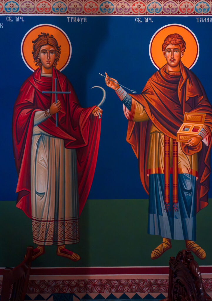 Church of Saints Clement of Ohrid & Panteleimon Artwork on wall - North Macedonia - Photography Road Trip in the Balkans