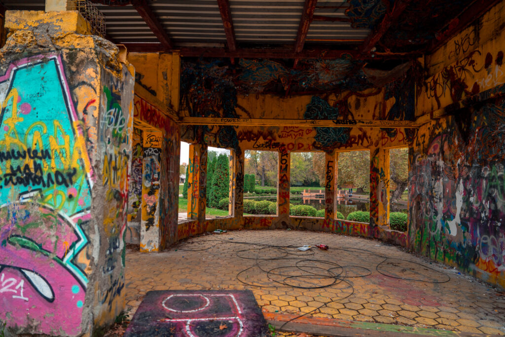 City Park and Ruin with Grafitti - Skopje North Macedonia - Photography Road Trip in the Balkans