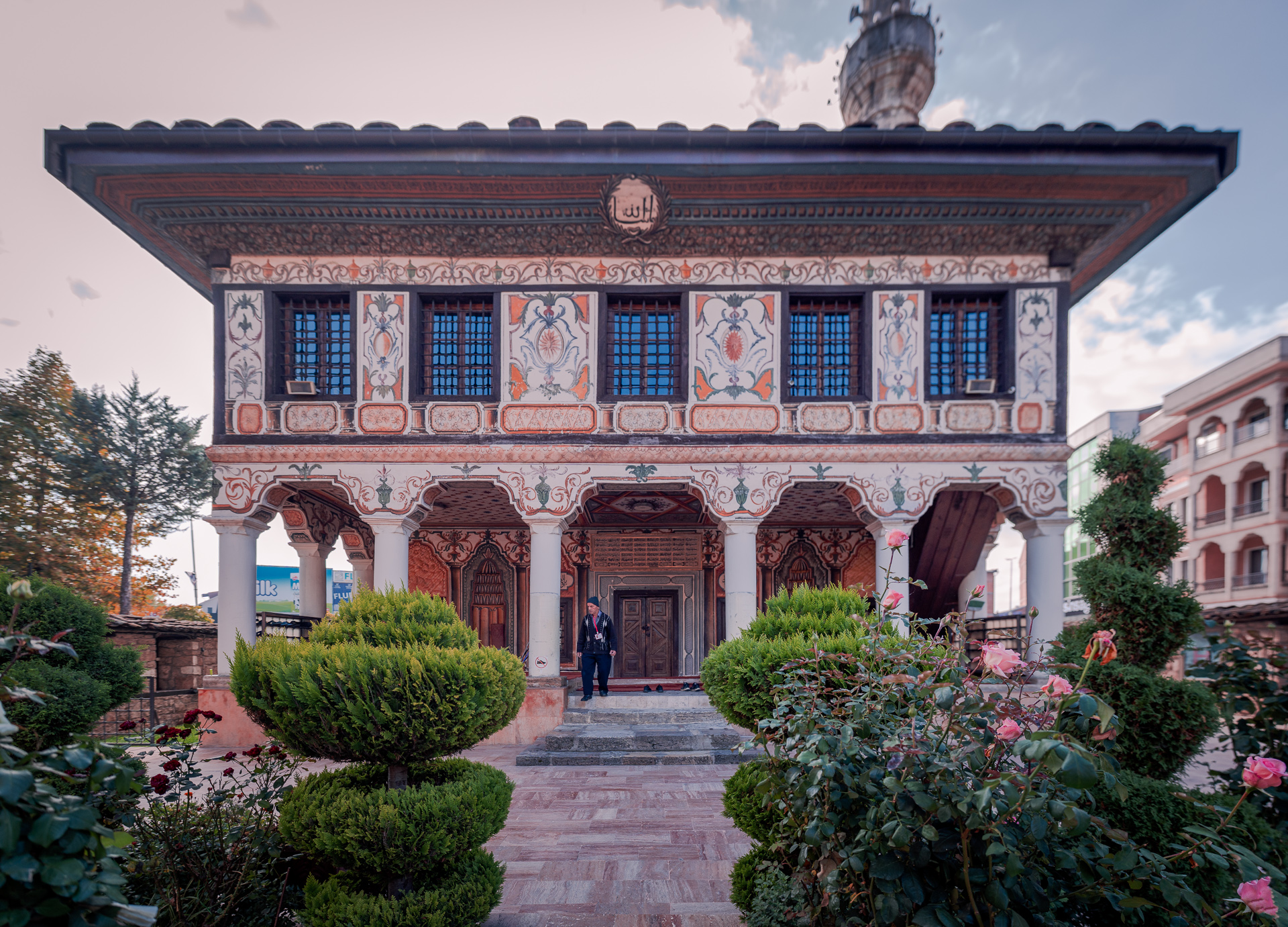 Colorful Mosque Facade and Garden - Tetovo North Macedonia - Photography Road Trip in the Balkans